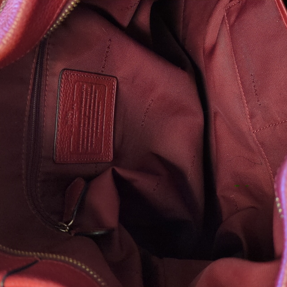 Coach GUC Red Burgundy Leather Hobo Shoulder Or Crossbody Bag Purse - Picture 10 of 16